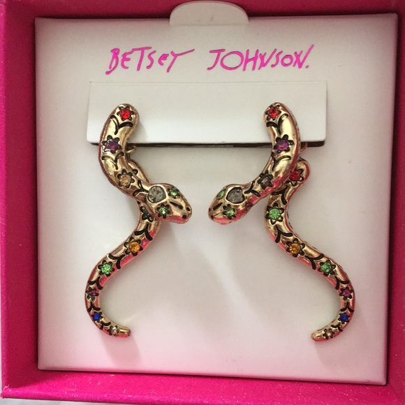***FREE when added to any bundle*** New Betsey Johnson Snake Front Back Earrings - Picture 3 of 3